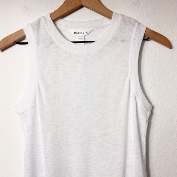 ATHLETA WHITE XS WOMEN SLEEVELESS TANK PRE-OWNED - Picture 4 of 4